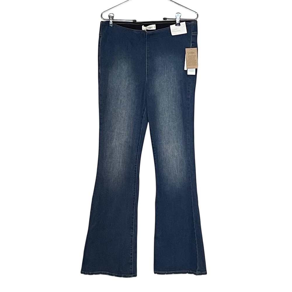 Jessica Simpson Jayda Pull On Flare Jeans Womens 29 Medium Wash Soft Sculpt NEW